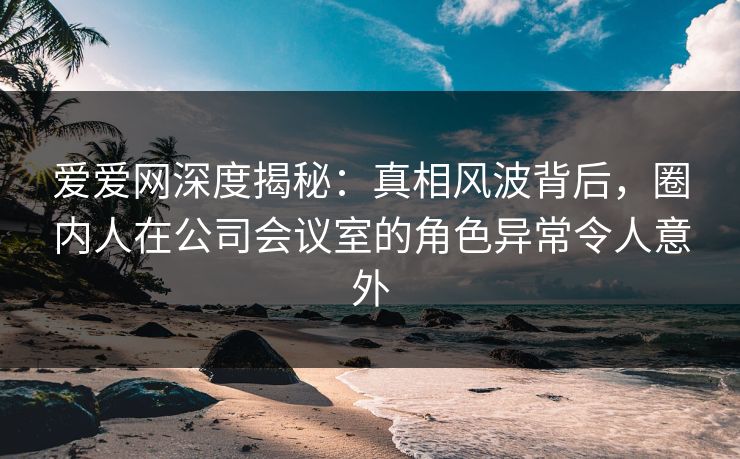 爱爱网深度揭秘:真相风波背后,圈内人在公司会议室的角色异常令人意外 爱爱网深度揭秘:真相风波背后,圈内人在公司会议室的角色异常令人意外